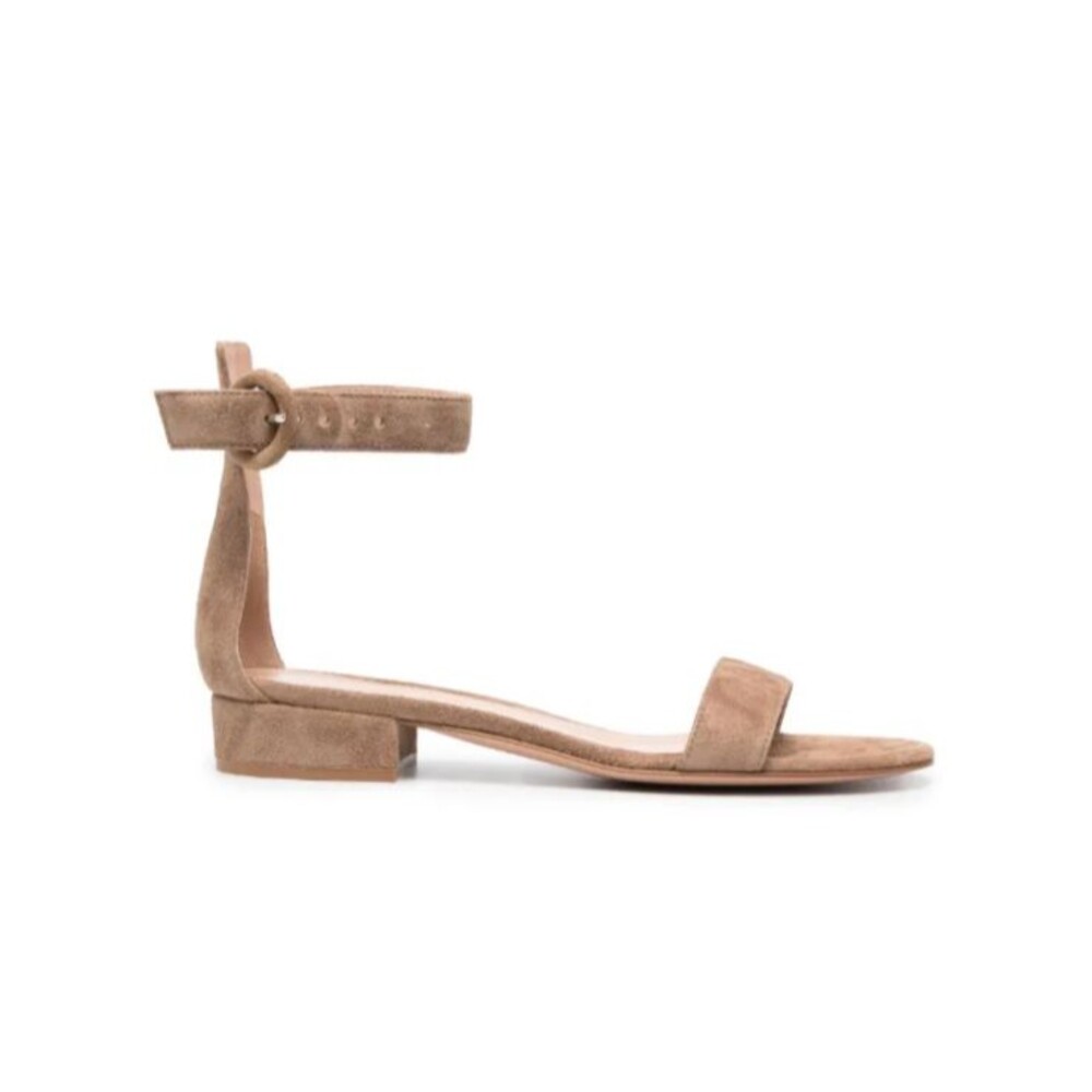 Gianvito Rossi Portofino Beige Suede Buckle-Fastening Sandals Sz 10 Italy $ 795